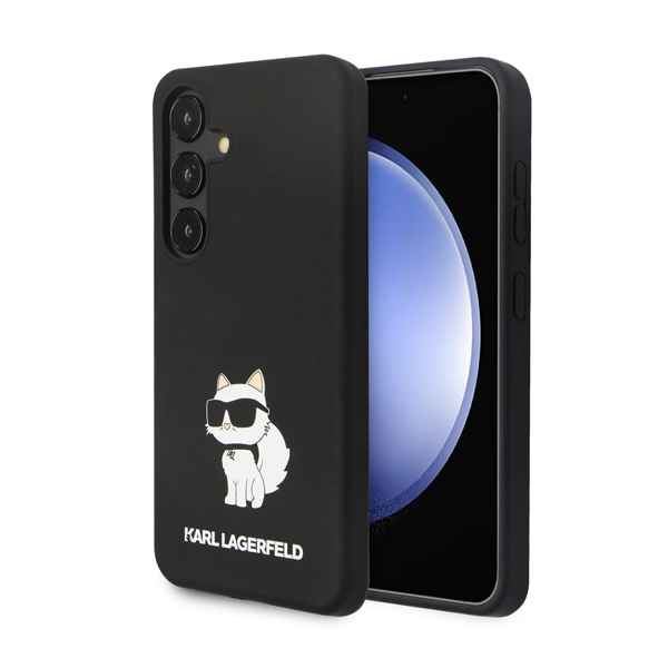 Levně Zadní kryt Karl Lagerfeld Liquid Silicone Choupette NFT pro Samsung Galaxy S24, černý