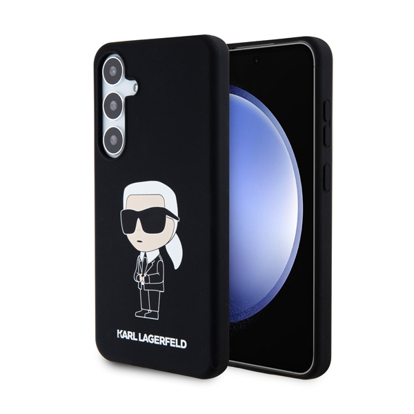Levně Zadní kryt Karl Lagerfeld Liquid Silicone Ikonik NFT pro Samsung Galaxy S24, černý