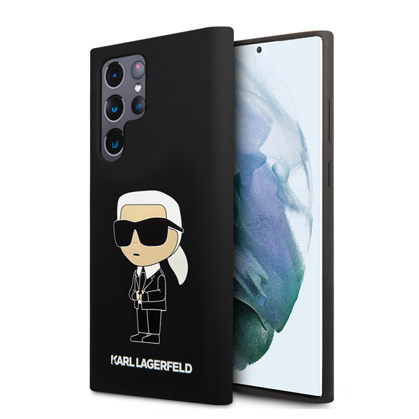 Levně Zadní kryt Karl Lagerfeld Liquid Silicone Ikonik NFT pro Samsung Galaxy S24 Ultra, černý