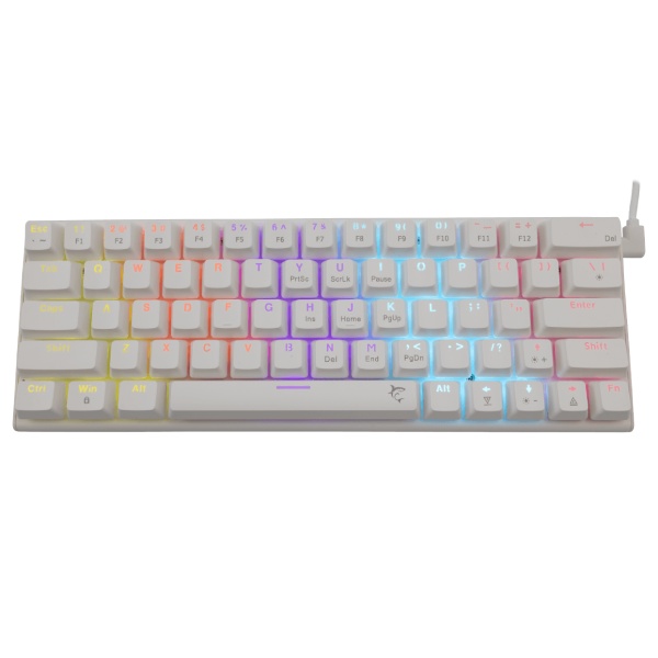 White Shark mechanická herní klávesnice WAKIZASHI, modrý switch, US, bílá White Shark mechanická herní klávesnice WAKIZASHI, modrý switch, US, bílá