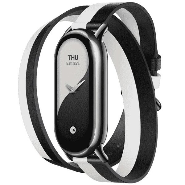 Levně Xiaomi Smart Band 8 Double Wrap Strap - Black and white BHR7311GL