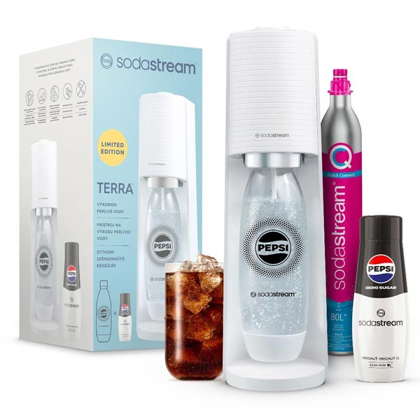 SodaStream Terra bílá + PEPSI pack