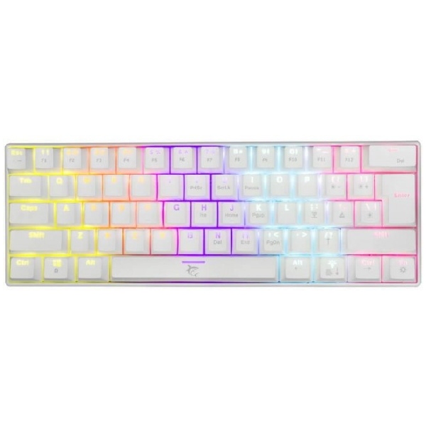 Mechanická herní klávesnice White Shark SHINOBI, US, modrý vypínač, bílá Mechanická herní klávesnice White Shark SHINOBI, US, modrý vypínač, bílá