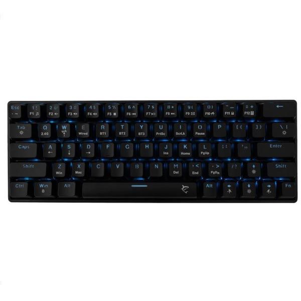 White Shark mechanická bezdrátová herí klávesnice KAIKEN, US, červený switch, černá