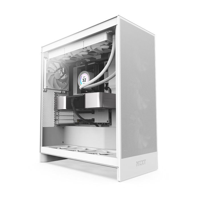 NZXT case H7 Flow / 2x 120 mm fan / tempered glass / mesh panel / white