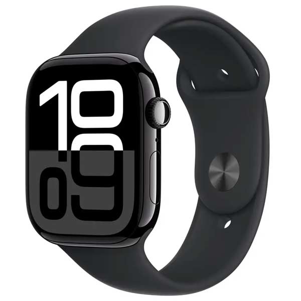 Apple Watch Series 10 GPS 46mm Klavírně černý hliník s černým sportovním řemínkem - S/M Apple Watch Series 10 GPS 46mm Klavírně černý hliník s černým sportovním řemínkem - S/M