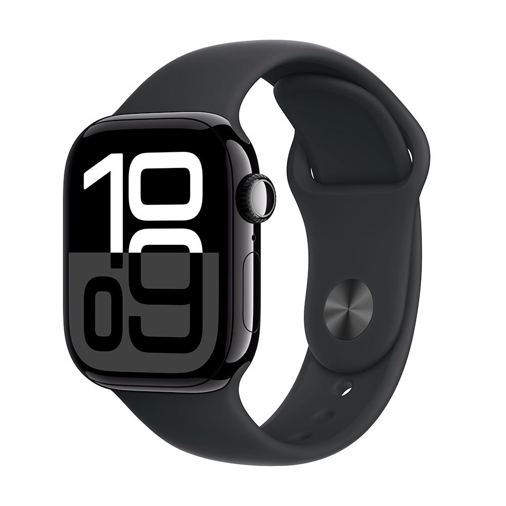 Apple Watch Series 10 GPS + Cellular 42mm Jet Black Aluminium Case with Black Sport Band - S/M Apple Watch Series 10 GPS + Cellular 42mm Jet Black Aluminium Case with Black Sport Band - S/M