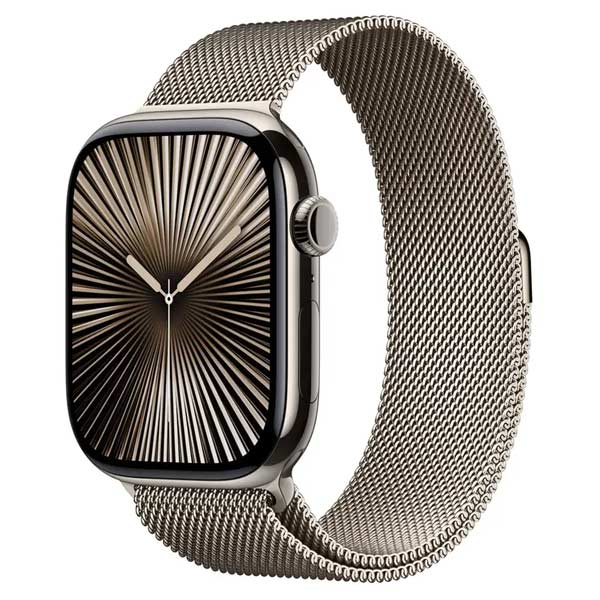 Apple Watch Series 10 GPS + Cellular 42mm Natural Titanium Case with Natural Milanese Loop Apple Watch Series 10 GPS + Cellular 42mm Natural Titanium Case with Natural Milanese Loop