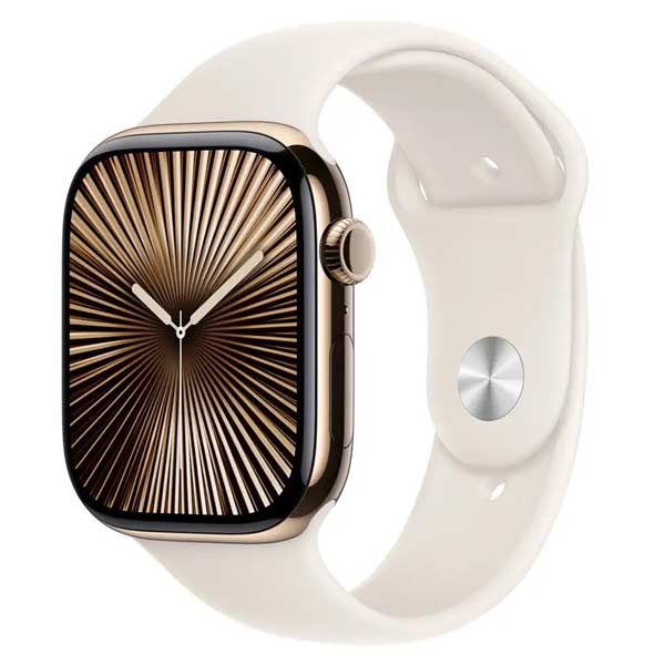 Apple Watch Series 10 GPS + Cellular 46mm Zlatý titan s hvězdně bílým sportovním řemínkem - M/L Apple Watch Series 10 GPS + Cellular 46mm Zlatý titan s hvězdně bílým sportovním řemínkem - M/L