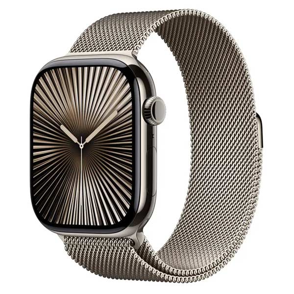 Apple Watch Series 10 GPS + Cellular 46mm Přírodní titan s přírodním milánskym řemínkem - M/L Apple Watch Series 10 GPS + Cellular 46mm Přírodní titan s přírodním milánskym řemínkem - M/L