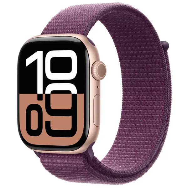 Apple Watch Series 10 GPS + Cellular 46mm Růžově zlatý hliník se švestkovým provlékacím sportovním řemínkem Apple Watch Series 10 GPS + Cellular 46mm Růžově zlatý hliník se švestkovým provlékacím sportovním řemínkem