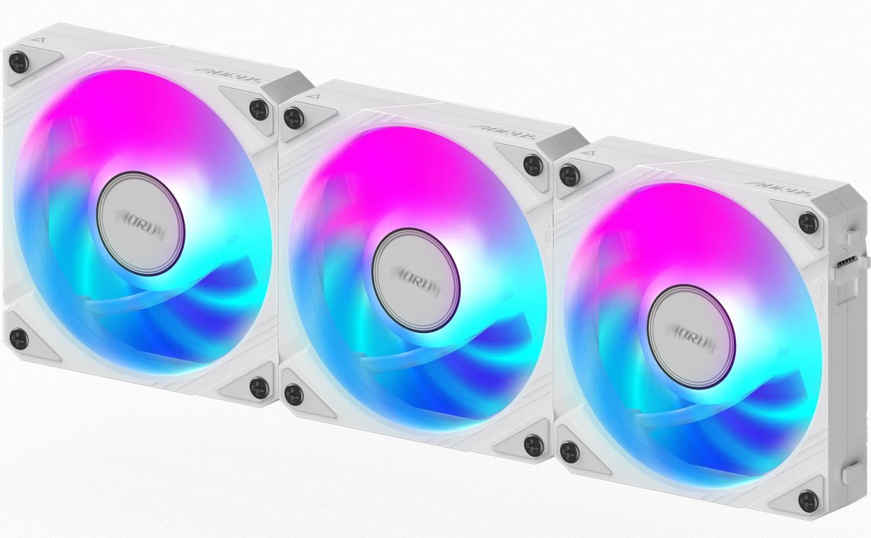 Gigabyte AORUS EZ CHAIN FAN 120 ICE, ARGB, white, 3-Pack Gigabyte AORUS EZ CHAIN FAN 120 ICE, ARGB, white, 3-Pack