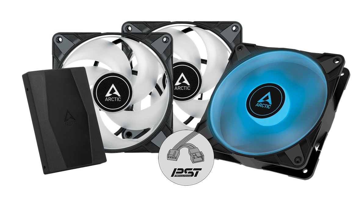 Arctic ventilátor P12 PWM PST A-RGB 3k balení + ovládač Arctic ventilátor P12 PWM PST A-RGB 3k balení + ovládač