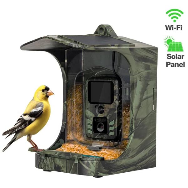 EVOLVEO StrongVision BirdFeeder Inteligentní krmítko pro ptáky s kamerou a solárním panelem