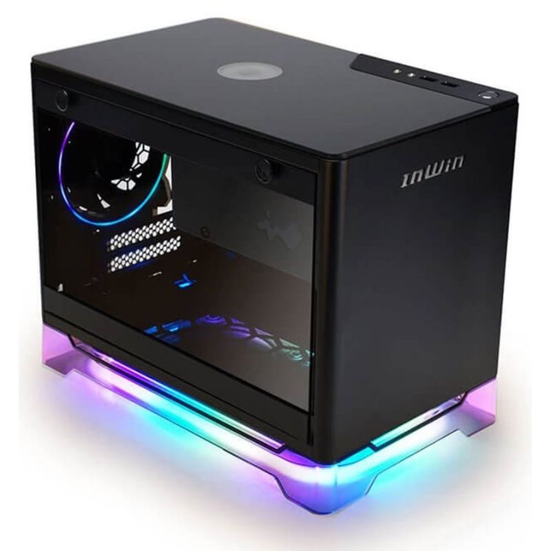 InWin A1 Plus black, PSU 650W GOLD included, Mini ITX, TG, ARGB Fans, Qi 10W Charging
