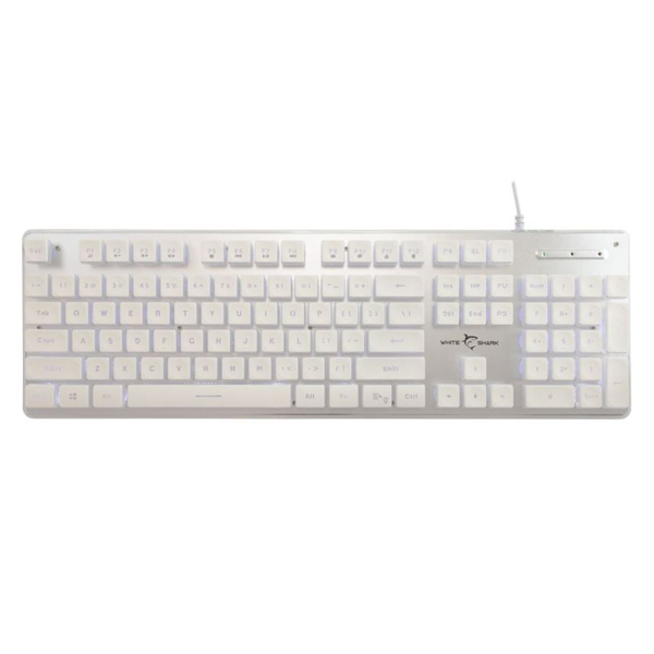 White Shark Gaming membrane keyboard TACHI, US, white White Shark Gaming membrane keyboard TACHI, US, white