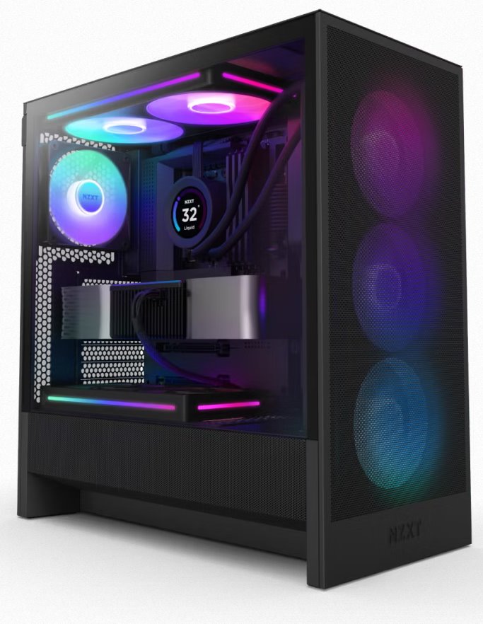 NZXT case H5 Flow RGB / 360 mm RGB core fan / mesh / Black NZXT case H5 Flow RGB / 360 mm RGB core fan / mesh / Black