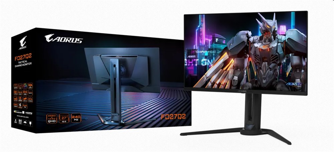 GIGABYTE LCD AORUS FO27Q2 GAMING monitor 27" QHD 2560x1440, QD-OLED, 240Hz, Speakers, 2xHDMI, DP, USB-C, USB 3.2 KVM GIGABYTE LCD AORUS FO27Q2 GAMING monitor 27" QHD 2560x1440, QD-OLED, 240Hz, Speakers, 2xHDMI, DP, USB-C, USB 3.2 KVM