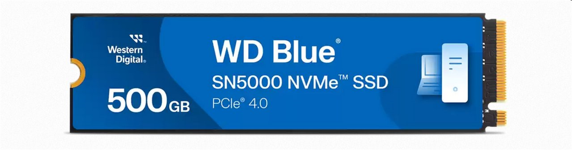 WD Blue SN5000 SSD 500GB M.2 NVMe Gen4 5000/4000 MBps WD Blue SN5000 SSD 500GB M.2 NVMe Gen4 5000/4000 MBps