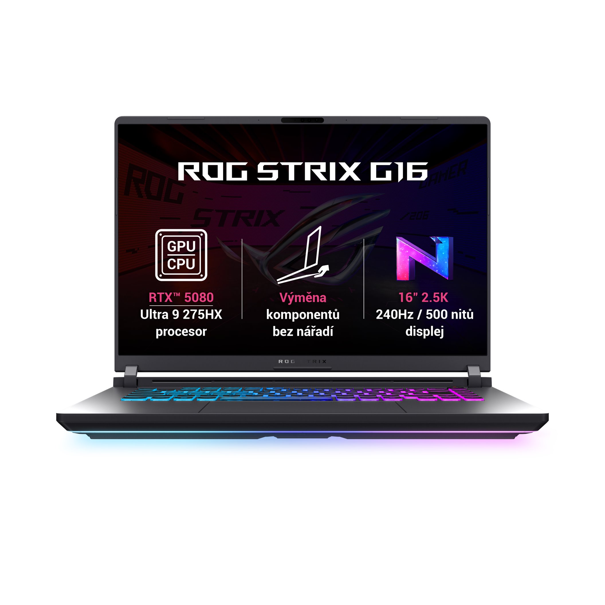 ASUS ROG Strix G16/Ultra 9 275HX/32GB/1TB SSD/X9/RTX5080/16"WQXGA /bez OS/Eclipse Gray ASUS ROG Strix G16/Ultra 9 275HX/32GB/1TB SSD/X9/RTX5080/16"WQXGA /bez OS/Eclipse Gray