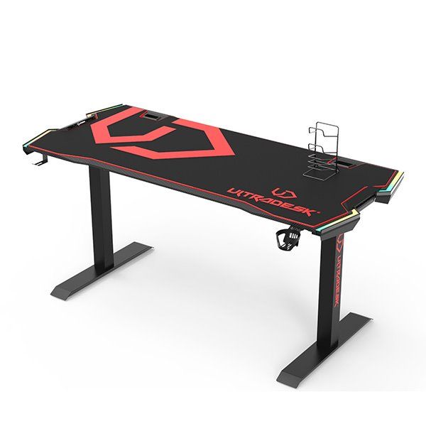ULTRADESK herní stůl FORCE - červený, 166x70 cm, 76.5 cm, s XXL podložkou pod myš, držák sluchátek aj nápojů, RGB ULTRADESK herní stůl FORCE - červený, 166x70 cm, 76.5 cm, s XXL podložkou pod myš, držák sluchátek aj nápojů, RGB