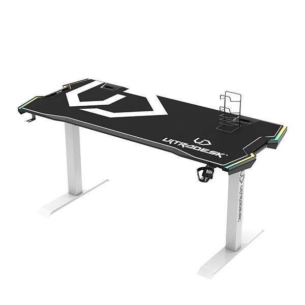 ULTRADESK herní stůl FORCE SNOW - bílý, 166x70 cm, 76.5 cm, s XXL podložkou pod myš, držák sluchátek aj nápojů, RGB ULTRADESK herní stůl FORCE SNOW - bílý, 166x70 cm, 76.5 cm, s XXL podložkou pod myš, držák sluchátek aj nápojů, RGB