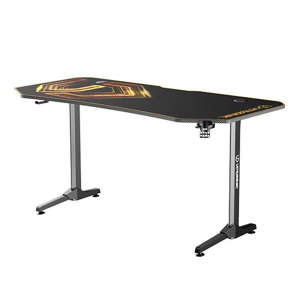 ULTRADESK herní stůl FRAG XXL GOLD, 160 x 75 cm, 75 cm, držák nápojů a sluchátek, stojan BEAM, s celoplošnou XXL podl ULTRADESK herní stůl FRAG XXL GOLD, 160 x 75 cm, 75 cm, držák nápojů a sluchátek, stojan BEAM, s celoplošnou XXL podl