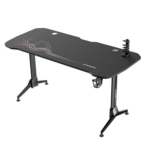 ULTRADESK herní stůl GRAND BLACK, 160x75 cm, 70-80 cm, 3 úrovne výšky, s XXL podložkou pod myš, držák sluchátek ULTRADESK herní stůl GRAND BLACK, 160x75 cm, 70-80 cm, 3 úrovne výšky, s XXL podložkou pod myš, držák sluchátek