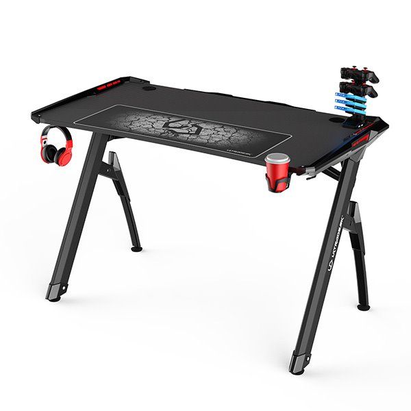 ULTRADESK herní stůl INVADER - BLACK, 120x64 cm, 75 cm, podsvietený, s XL podložkou pod myš, držák sluchátek ULTRADESK herní stůl INVADER - BLACK, 120x64 cm, 75 cm, podsvietený, s XL podložkou pod myš, držák sluchátek