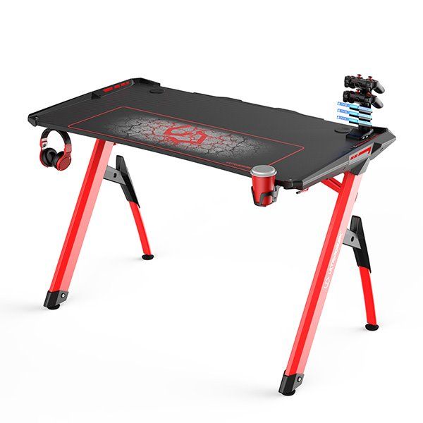 ULTRADESK herní stůl INVADER - RED, 120x64 cm, 75 cm, podsvietený, s XL podložkou pod myš, držák sluchátek aj nápojů ULTRADESK herní stůl INVADER - RED, 120x64 cm, 75 cm, podsvietený, s XL podložkou pod myš, držák sluchátek aj nápojů