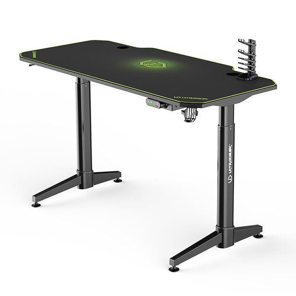 ULTRADESK herní stůl LEVEL GREEN, 140x66 cm, 72-124 cm, elektricky nastaviteľná výška, s XXL podložkou pod myš ULTRADESK herní stůl LEVEL GREEN, 140x66 cm, 72-124 cm, elektricky nastaviteľná výška, s XXL podložkou pod myš