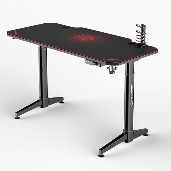 ULTRADESK herní stůl LEVEL RED, 140x66 cm, 72-124 cm, elektricky nastaviteľná výška, s XXL podložkou pod myš ULTRADESK herní stůl LEVEL RED, 140x66 cm, 72-124 cm, elektricky nastaviteľná výška, s XXL podložkou pod myš