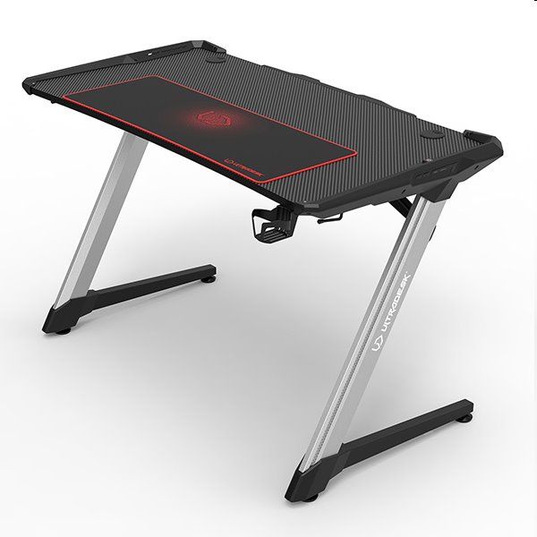 ULTRADESK herní stůl RACER, 120X64 cm, 77 cm, RGB podsvietenie, so 4 XXL podložkami pod myš, s 2 hákmi pre slúchadlá ULTRADESK herní stůl RACER, 120X64 cm, 77 cm, RGB podsvietenie, so 4 XXL podložkami pod myš, s 2 hákmi pre slúchadlá