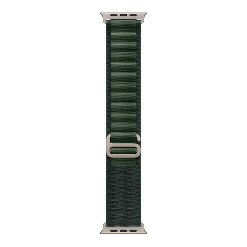 Apple Watch 49mm Dark Green Alpine Loop - Large - Natural Titanium Finish Apple Watch 49mm Dark Green Alpine Loop - Large - Natural Titanium Finish