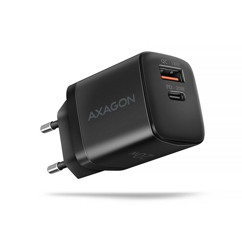AXAGON ACU-PQ20 nabíjačka do siete 20W, 2x port (USB-A + USB-C), PD3.0/PPS/QC4+/AFC/Apple, černá AXAGON ACU-PQ20 nabíjačka do siete 20W, 2x port (USB-A + USB-C), PD3.0/PPS/QC4+/AFC/Apple, černá