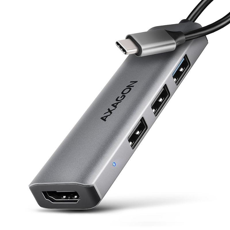 AXAGON HMC-H3A, USB 5Gbps hub, 3x USB-A, HDMI 4k/30Hz, kabel USB-C 15 cm AXAGON HMC-H3A, USB 5Gbps hub, 3x USB-A, HDMI 4k/30Hz, kabel USB-C 15 cm
