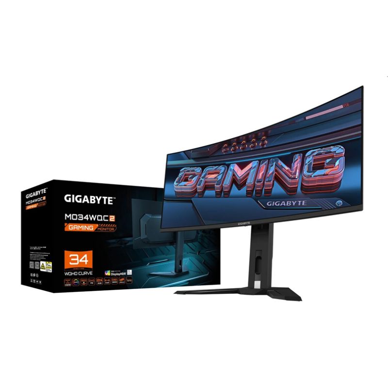 GIGABYTE LCD MO34WQC2 GAMING Monitor 34" WQHD 3440x1440, OLED 1800R, 240Hz, 2xHDMI, DP, USB-C PD, USB HUB, Speakers GIGABYTE LCD MO34WQC2 GAMING Monitor 34" WQHD 3440x1440, OLED 1800R, 240Hz, 2xHDMI, DP, USB-C PD, USB HUB, Speakers
