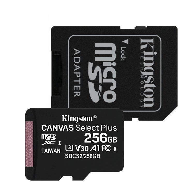 Kingston 256GB microSDXC Canvas Select Plus 100R A1 C10 Card + adaptér Kingston 256GB microSDXC Canvas Select Plus 100R A1 C10 Card + adaptér