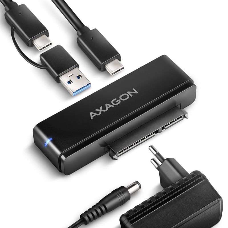 AXAGON ADSA-FPX, USB-C 10Gbps - SATA 6G, 2.5"/3.5" SSD/HDD FAST PORT X adaptér, vrátane AC napáječe AXAGON ADSA-FPX, USB-C 10Gbps - SATA 6G, 2.5"/3.5" SSD/HDD FAST PORT X adaptér, vrátane AC napáječe