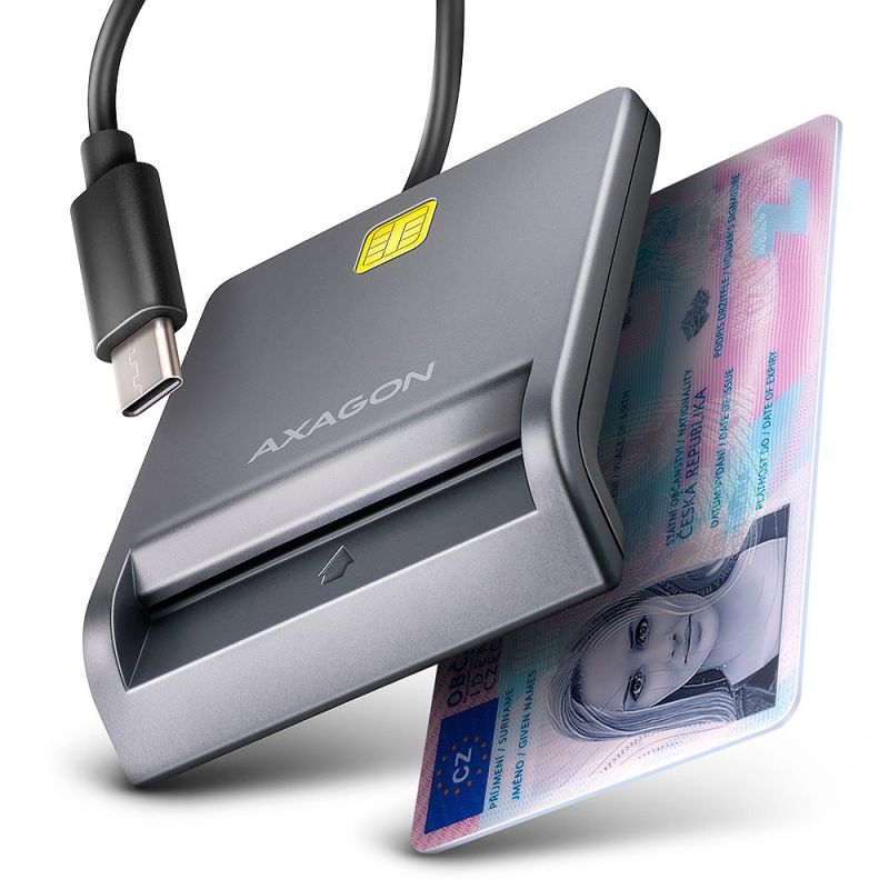 AXAGON CRE-SM3TC, USB-C FlatReader čítačka kontaktných kariet ID card (eID klient), kabel 1.2 m AXAGON CRE-SM3TC, USB-C FlatReader čítačka kontaktných kariet ID card (eID klient), kabel 1.2 m