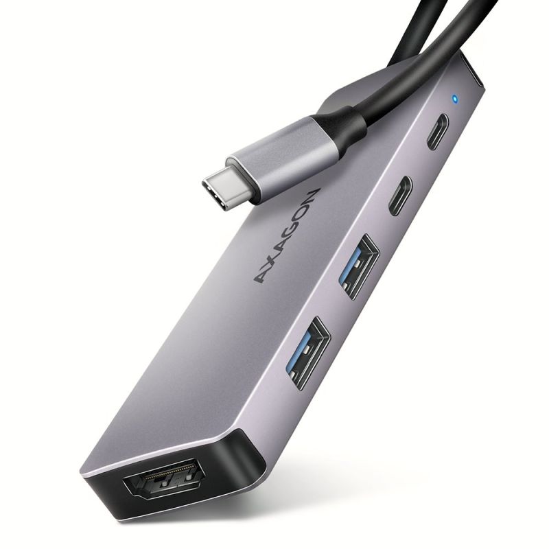 AXAGON HMC-5H60, USB 5Gbps hub, porty 2x USB-A, 1x USB-C, HDMI 4k/60, PD 100W, kabel USB-C 15 cm AXAGON HMC-5H60, USB 5Gbps hub, porty 2x USB-A, 1x USB-C, HDMI 4k/60, PD 100W, kabel USB-C 15 cm