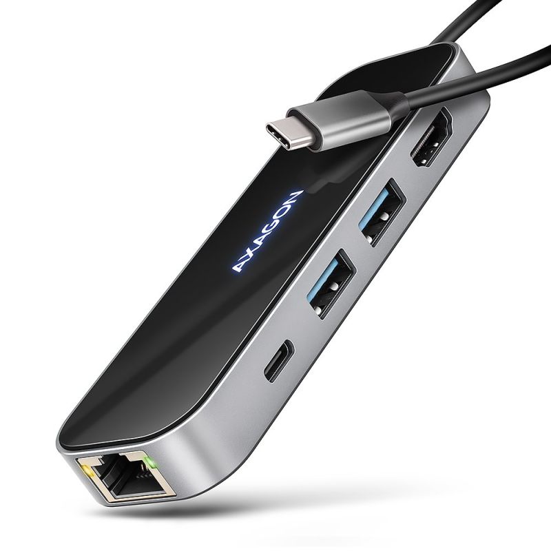AXAGON HMC-6GLN, USB 5Gbps hub, 2x USB-A, USB-C, HDMI 4k/60Hz, RJ-45 GLAN, PD 100W, kabel USB-C 20 cm AXAGON HMC-6GLN, USB 5Gbps hub, 2x USB-A, USB-C, HDMI 4k/60Hz, RJ-45 GLAN, PD 100W, kabel USB-C 20 cm