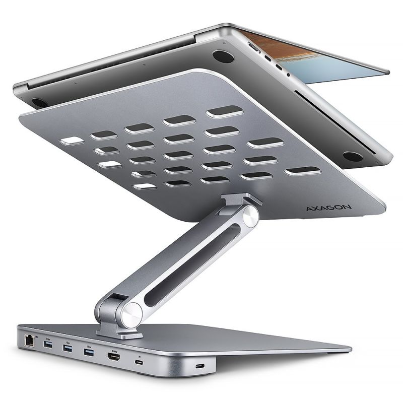 AXAGON HMC-STND, stojan pre 10"-16" notebooky, USB 5Gbps hub, 3x USB-A, HDMI 4k/60Hz, RJ-45, PD 100W, kabel USB-C 60 cm AXAGON HMC-STND, stojan pre 10"-16" notebooky, USB 5Gbps hub, 3x USB-A, HDMI 4k/60Hz, RJ-45, PD 100W, kabel USB-C 60 cm
