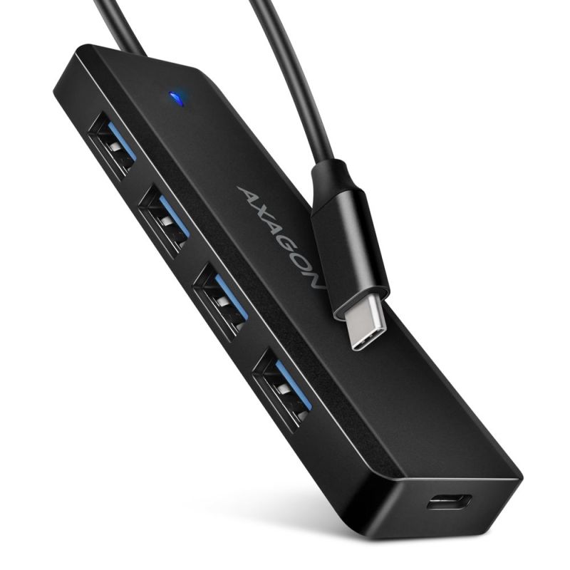 AXAGON HUE-C1C, 4x USB 5Gbps TRAVEL hub, USB-C napájací konektor, kabel USB-C 19 cm AXAGON HUE-C1C, 4x USB 5Gbps TRAVEL hub, USB-C napájací konektor, kabel USB-C 19 cm