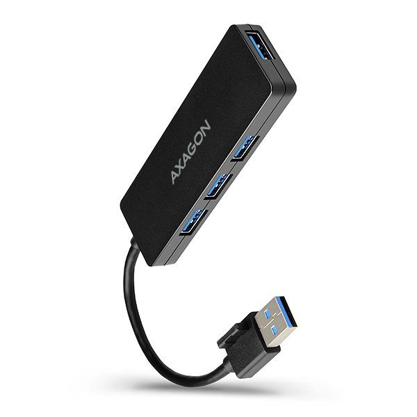 AXAGON HUE-G1A, 4x USB 3.2 Gen 1 SLIM hub, kabel Type-A 14 cm napevno AXAGON HUE-G1A, 4x USB 3.2 Gen 1 SLIM hub, kabel Type-A 14 cm napevno