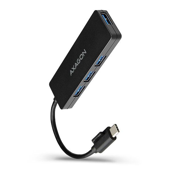 AXAGON HUE-G1C, 4x USB 3.2 Gen 1 SLIM hub, kabel Type-C 14 cm napevno AXAGON HUE-G1C, 4x USB 3.2 Gen 1 SLIM hub, kabel Type-C 14 cm napevno