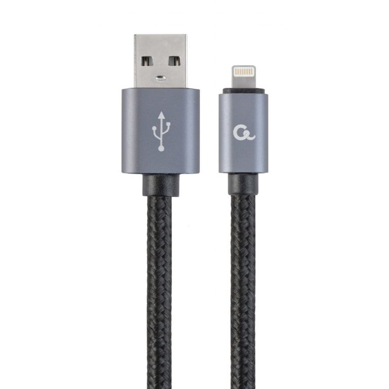 kabel CABLEXPERT USB 2.0 Lightning (IP5 a vyšší) nabíjací a synchronizačný kabel, opletený, 1, 8 m, černý, blister kabel CABLEXPERT USB 2.0 Lightning (IP5 a vyšší) nabíjací a synchronizačný kabel, opletený, 1, 8 m, černý, blister