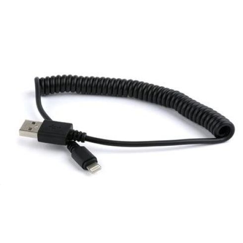 kabel CABLEXPERT USB A Male/Lightning Male, 1, 5 m, černý, kroucený kabel CABLEXPERT USB A Male/Lightning Male, 1, 5 m, černý, kroucený