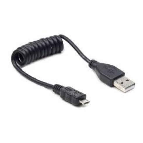 kabel CABLEXPERT USB A Male/Micro B Male 2.0, 60 cm, Black, kroucený kabel CABLEXPERT USB A Male/Micro B Male 2.0, 60 cm, Black, kroucený