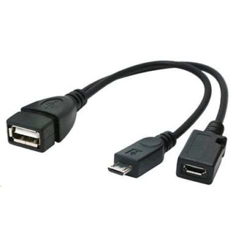 kabel CABLEXPERT USB AF/micro BM + micro BF, OTG + dobíjanie, 15 cm, pre tablety a smartphone kabel CABLEXPERT USB AF/micro BM + micro BF, OTG + dobíjanie, 15 cm, pre tablety a smartphone